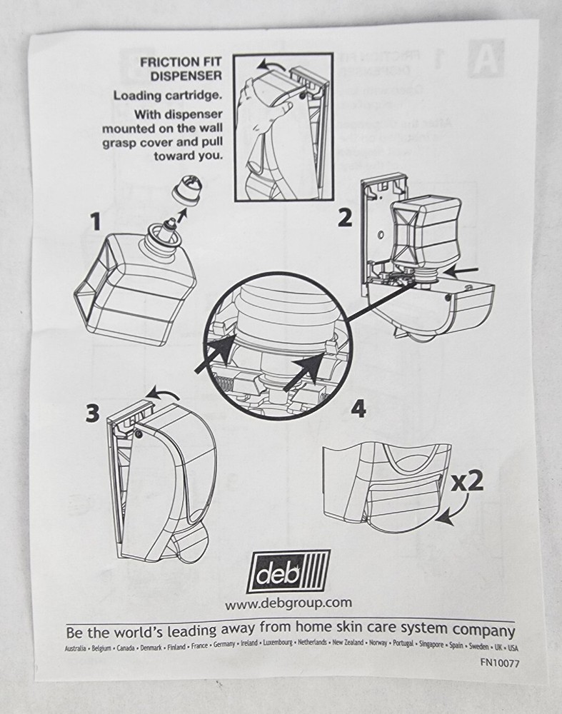 DEB Soap Dispenser, 1 Liter Includes Mounting Hardware and Key