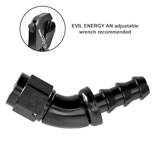 Push Lock Fitting One Piece Full Flow Hose End 10AN 45 Degree