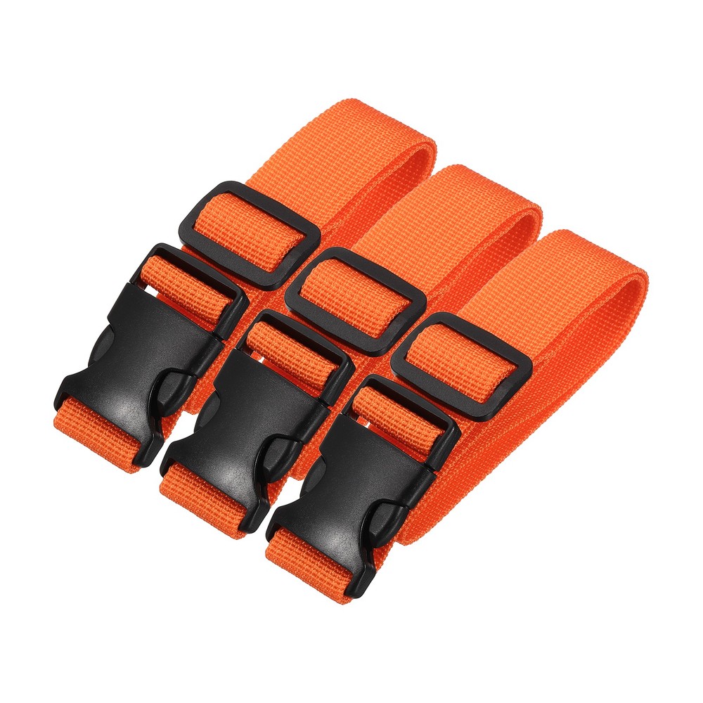 3pcs 1" x 2ft Utility Straps with Quick Release Buckle Adjustable, Orange