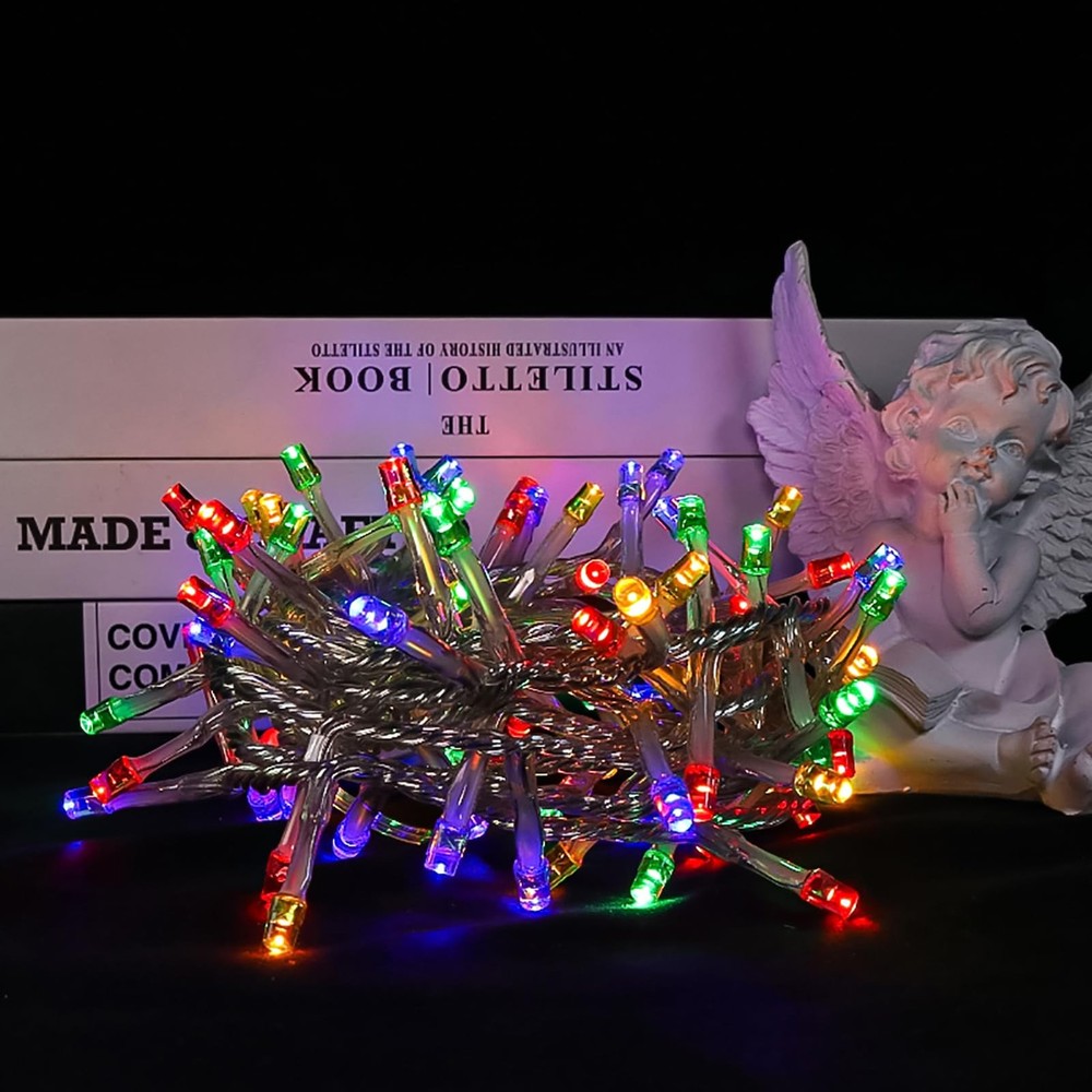 Multicolor Christmas String Lights - 100 LED String Lights Plug in for Tree, ...