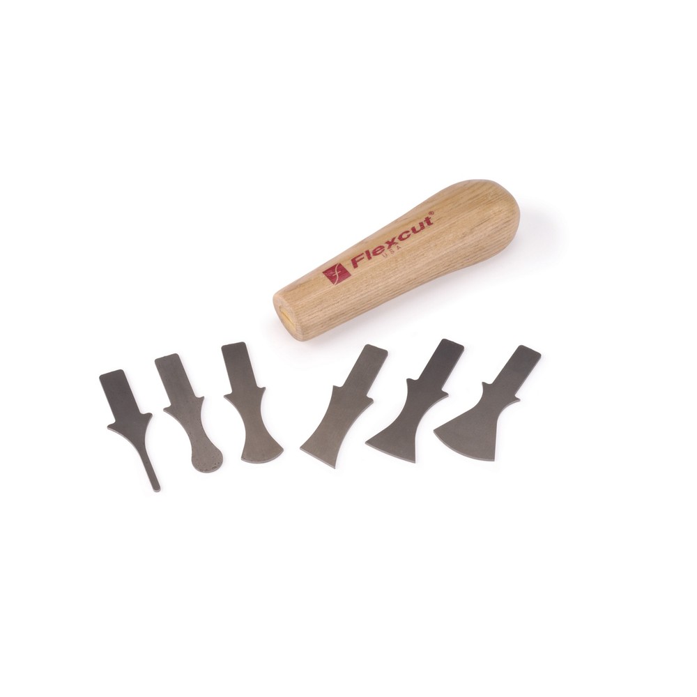 Flexcut Woodworker/Carver Profile Scraper Set w/ Power Handle