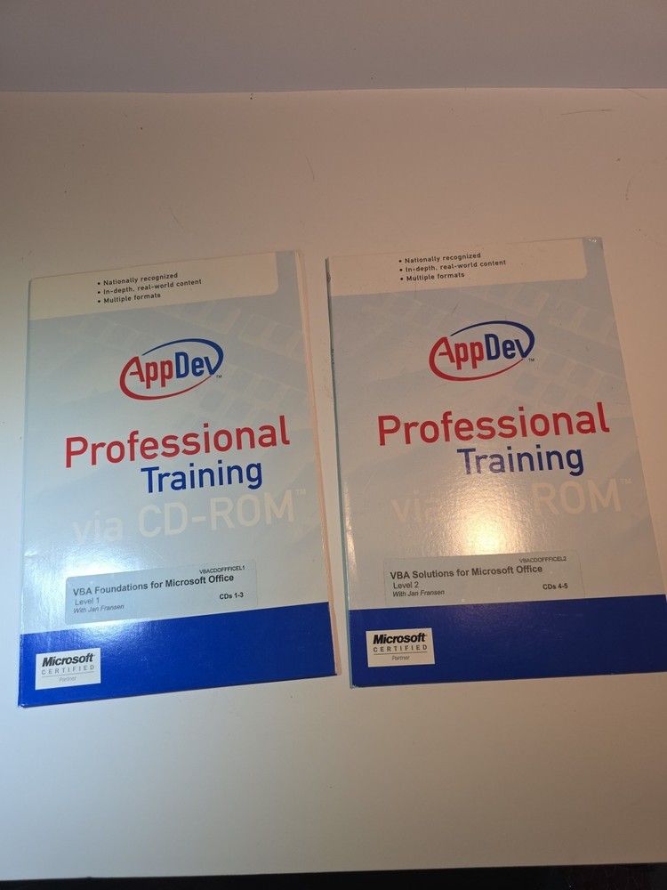 VBA CD Course. App Dev. 5 Cds. 2 Levels. Foundations And Solutions