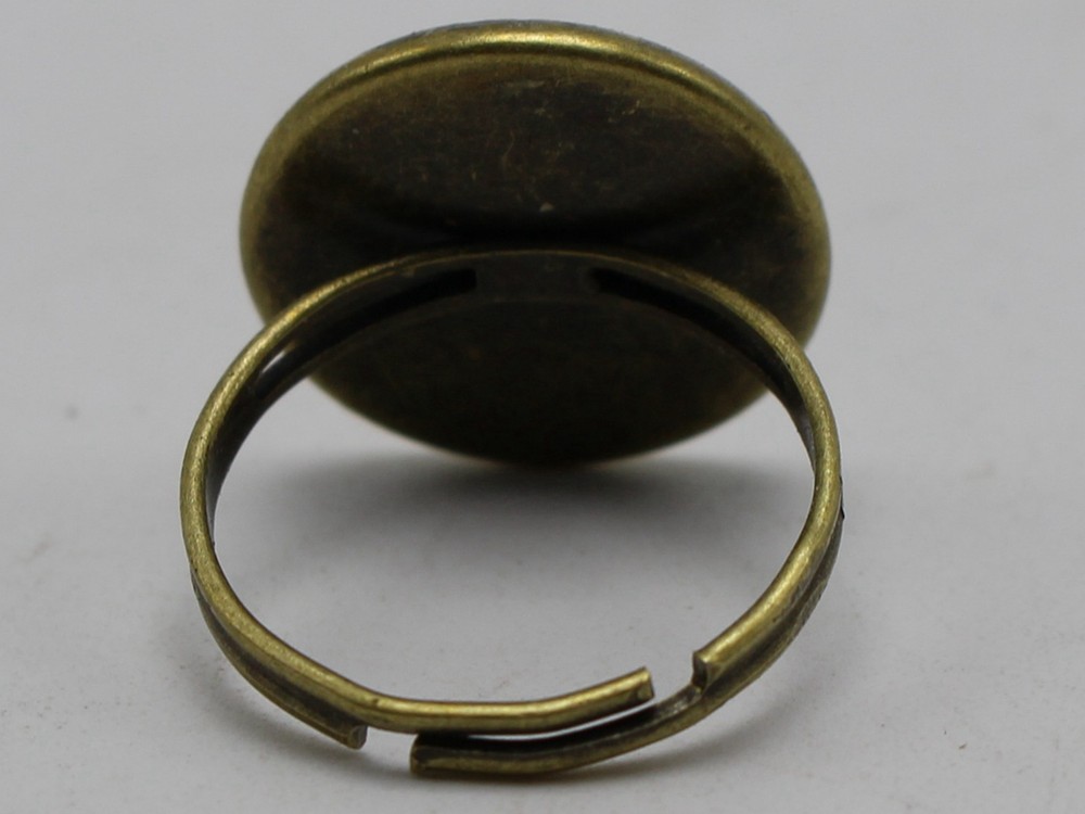 20 Bronze Tone Adjustable Ring Round Blank Cabochon Pad Bezel Setting Cup 16mm