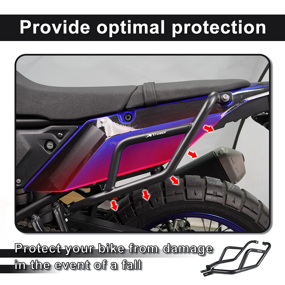 Rear Luggage Rack & Crash Bar Guard Fit For Yamaha Tenere 700 XTZ690 2019-2024