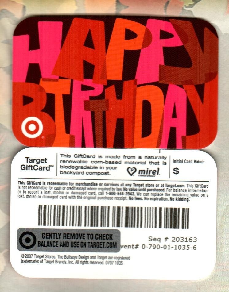 TARGET Happy Birthday ( 2007 ) Gift Card ( $0 )