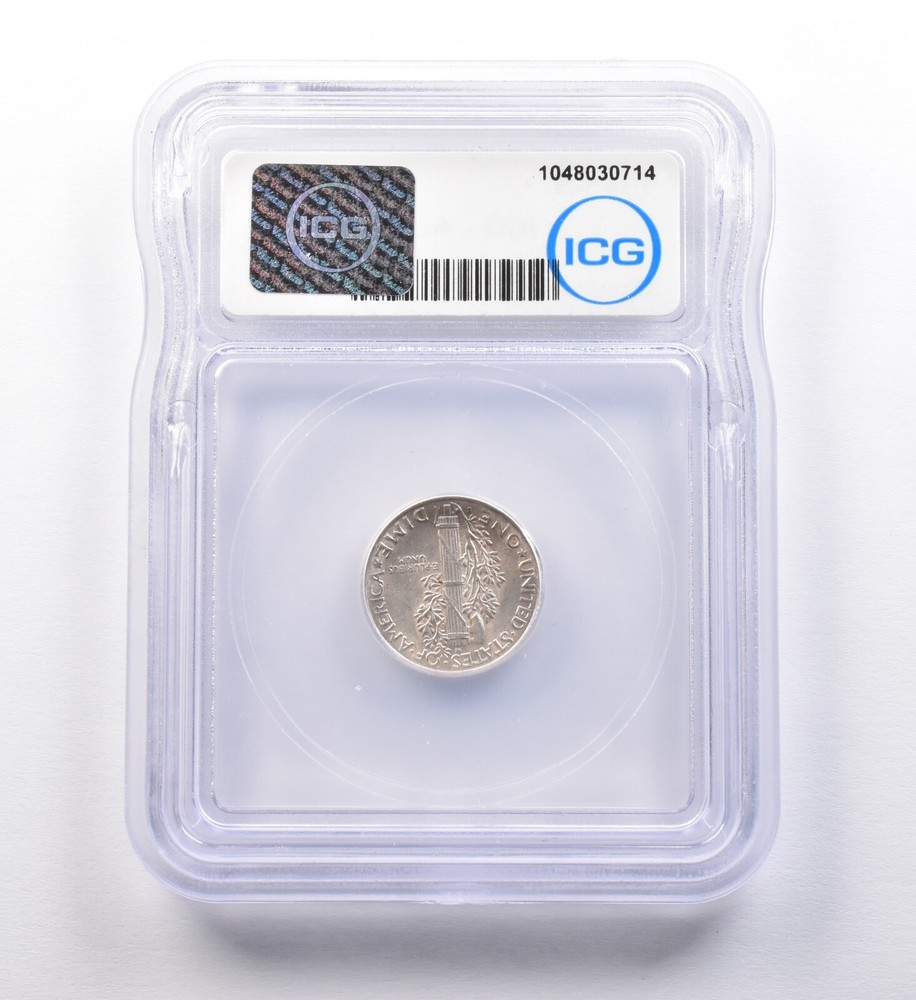 1945-S Mercury Dime Micro S AU55 ICG *9727