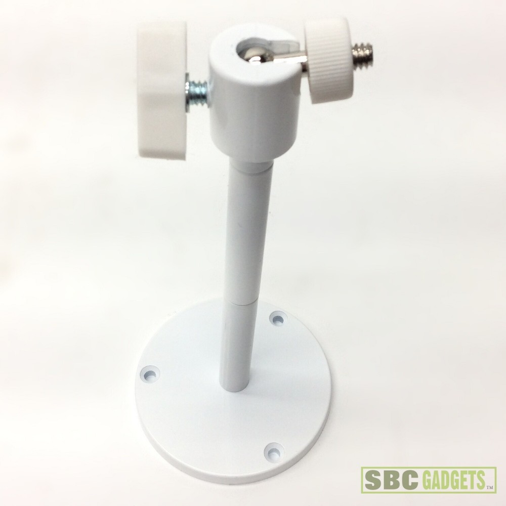 NEW Pedestal Wall Mount w/ Adjustable Pivot Head For Security Camera White