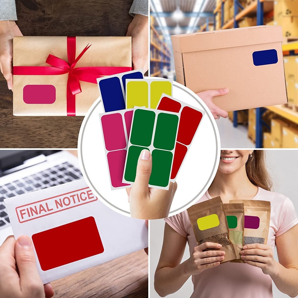 Moving Stickers 7.5 cm x 5 cm Color Coding Rectangle Labels 3x2" Inch 32 Pack