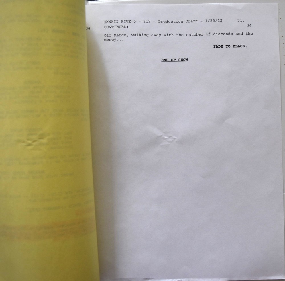 2012 Hawaii Five-O "Kalele" Original Script + Shooting Schedule