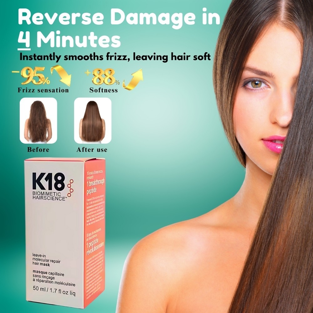 Pack of 2 K18 Leave In Molecular Repair Hair Mask 50ml / 1.7oz Hair Treatment