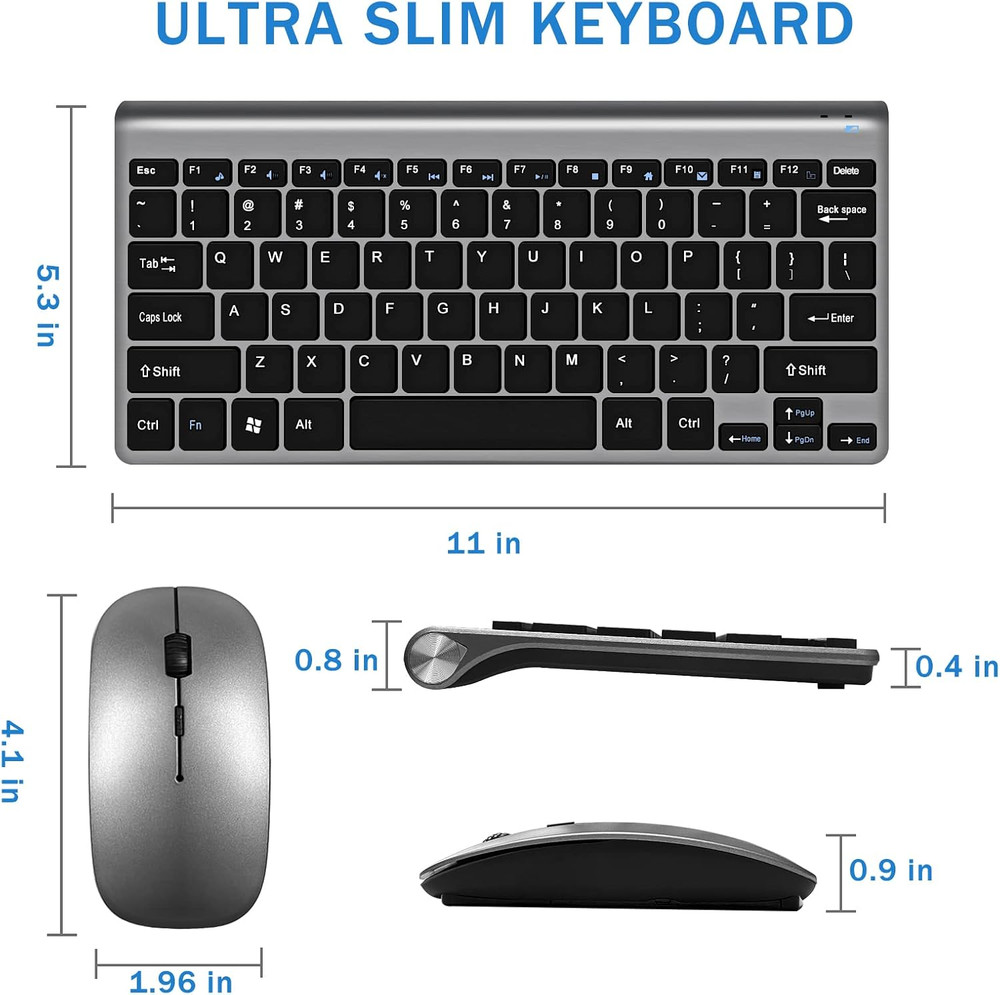 Wireless Keyboard and Mouse Combo, Compact Quiet Wireless Keyboard and Mouse Set
