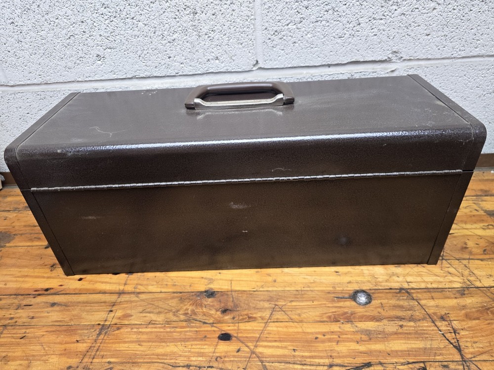NEW Metal Brown Tool Box With Tray