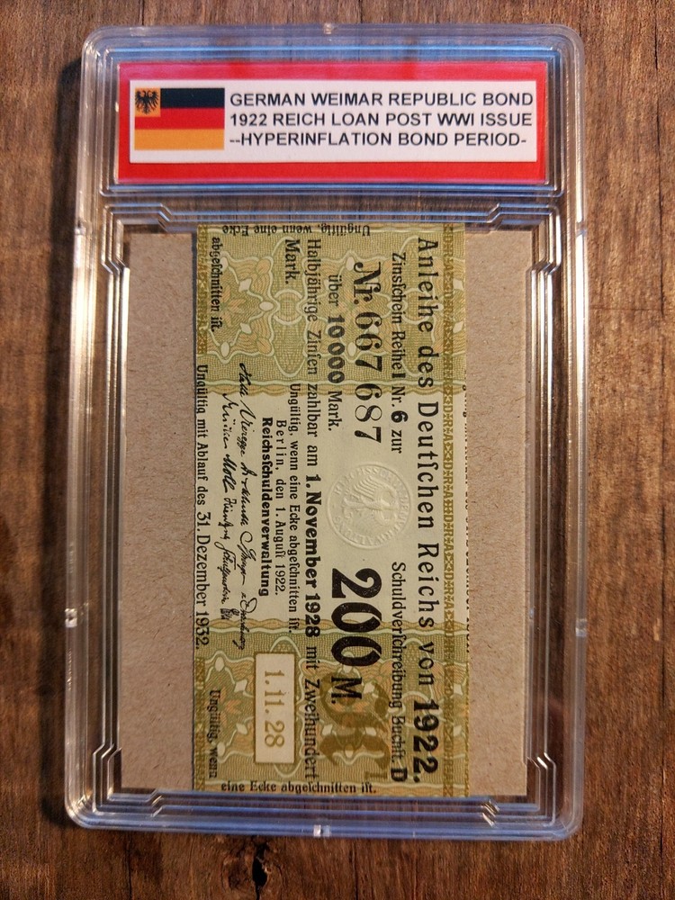 GERMAN WEIMAR REPUBLIC BOND 1922 HYPERINFLATION POST WWI ISSUE