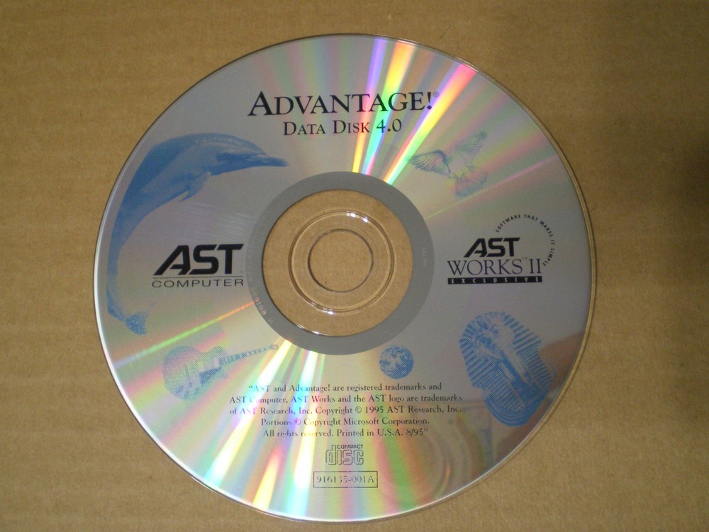 Advantage! Data Disk 4.0 AST Works II Restore CD