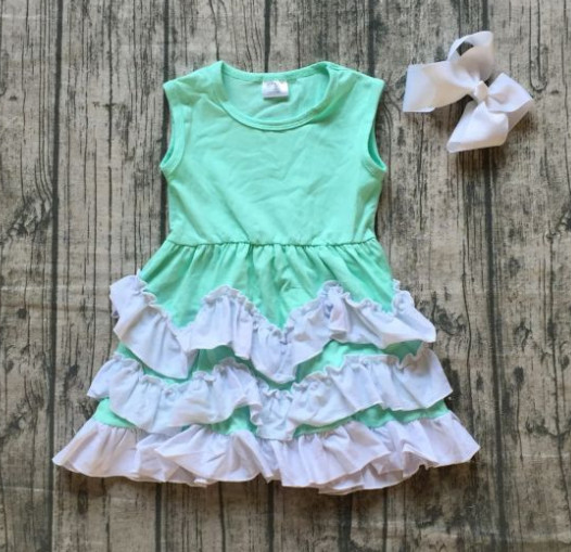 NEW Boutique Turquoise Sleeveless Ruffle Lace Dress