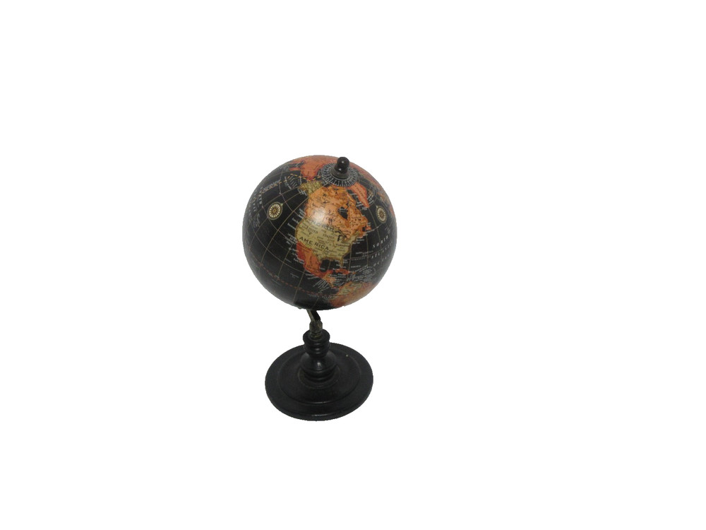 Tabletop World Globe Rotating Globe 9" Black Orange Brown Fall Autumn Decor