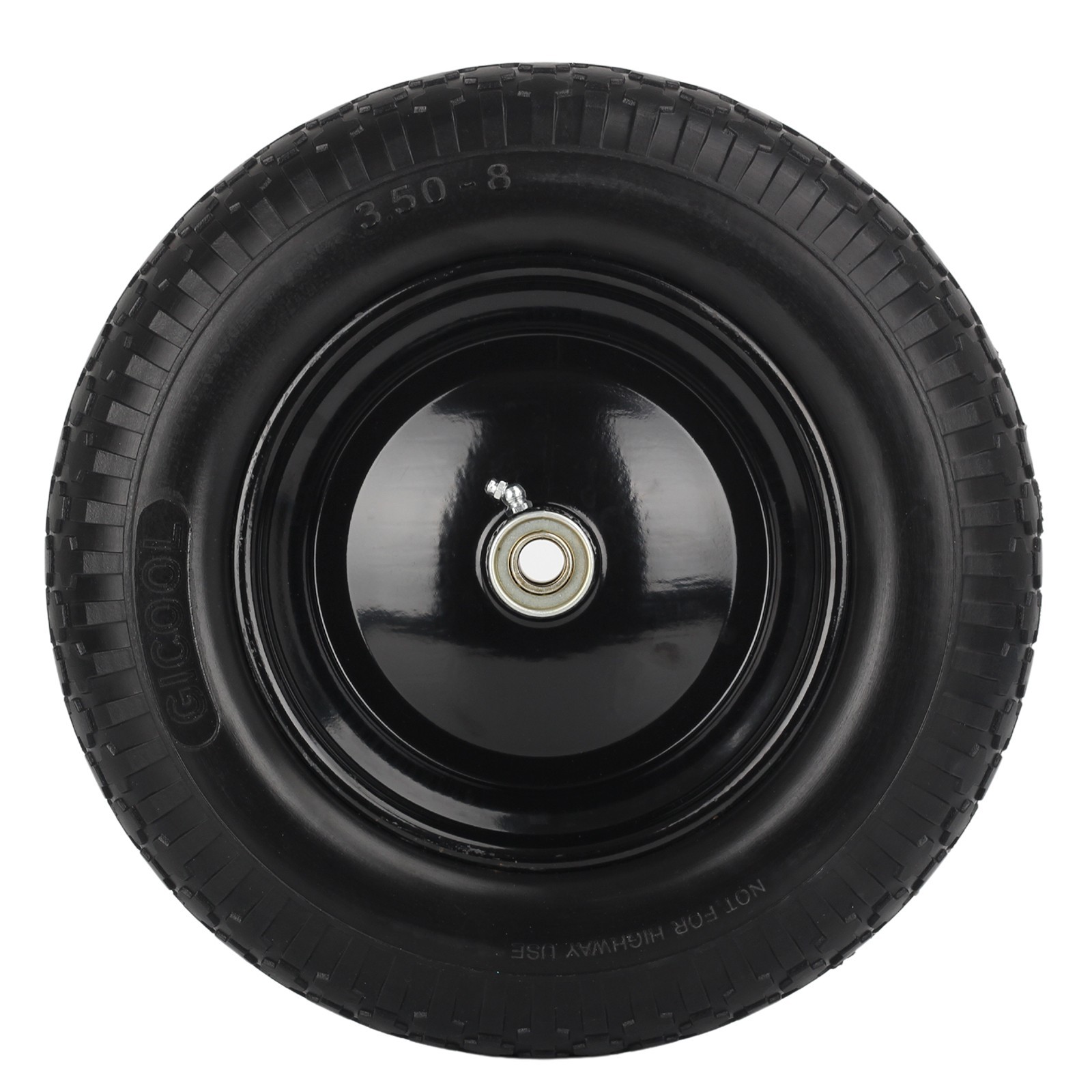 14.5 x 3.50-8 Flat free Tire & Wheel for Wheelbarrow Garden Wagon Trolley Cart