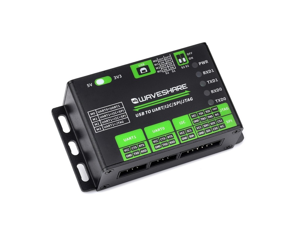 Waveshare USB To UART/I2C/SPI/JTAG Converter Support Multiple Interfaces 3.3V/5V