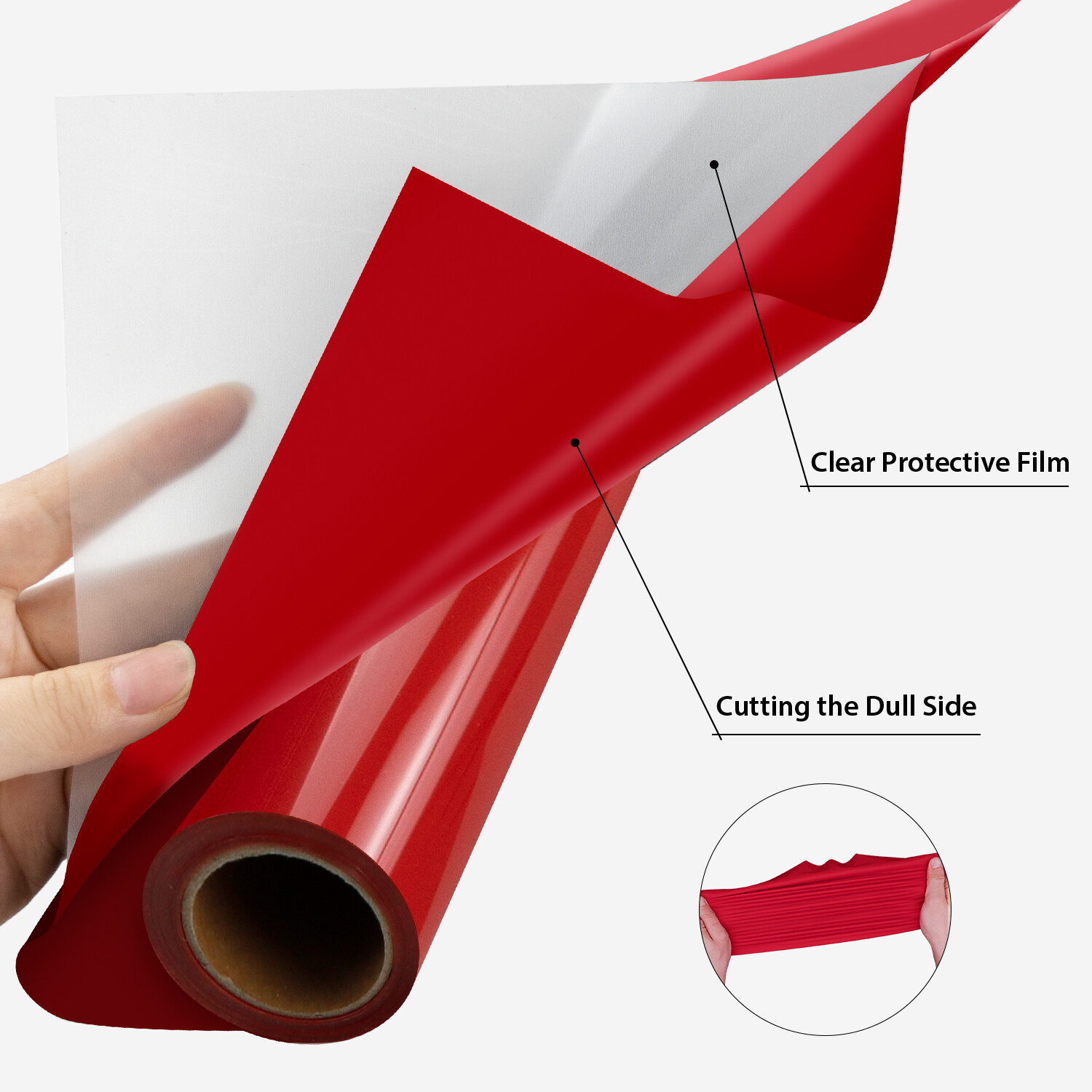 HTVRONT Heat Transfer Vinyl Roll Iron on Heat Press HTV T-shirt 12"x 5FT-50FT