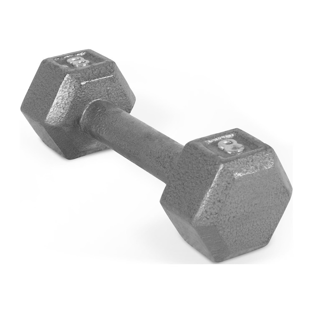 8lb Cast Iron Hex Dumbbell, Single