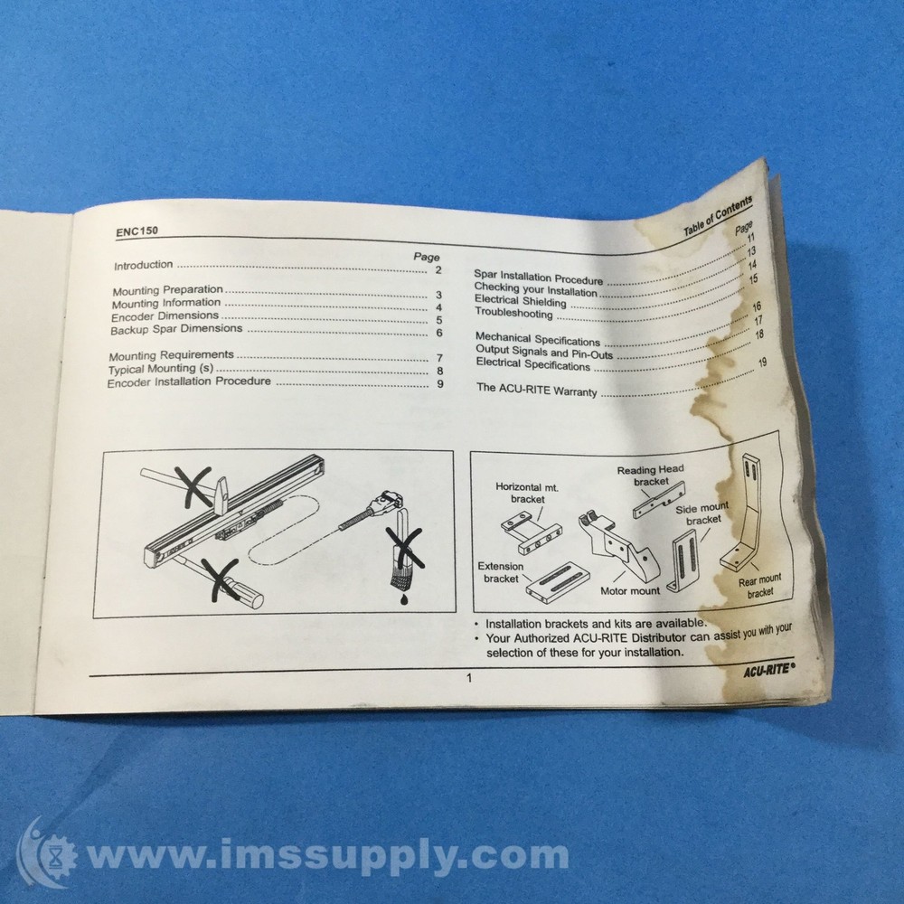 Acu Rite 101000-170 ENC 150 Reference Manual USIP