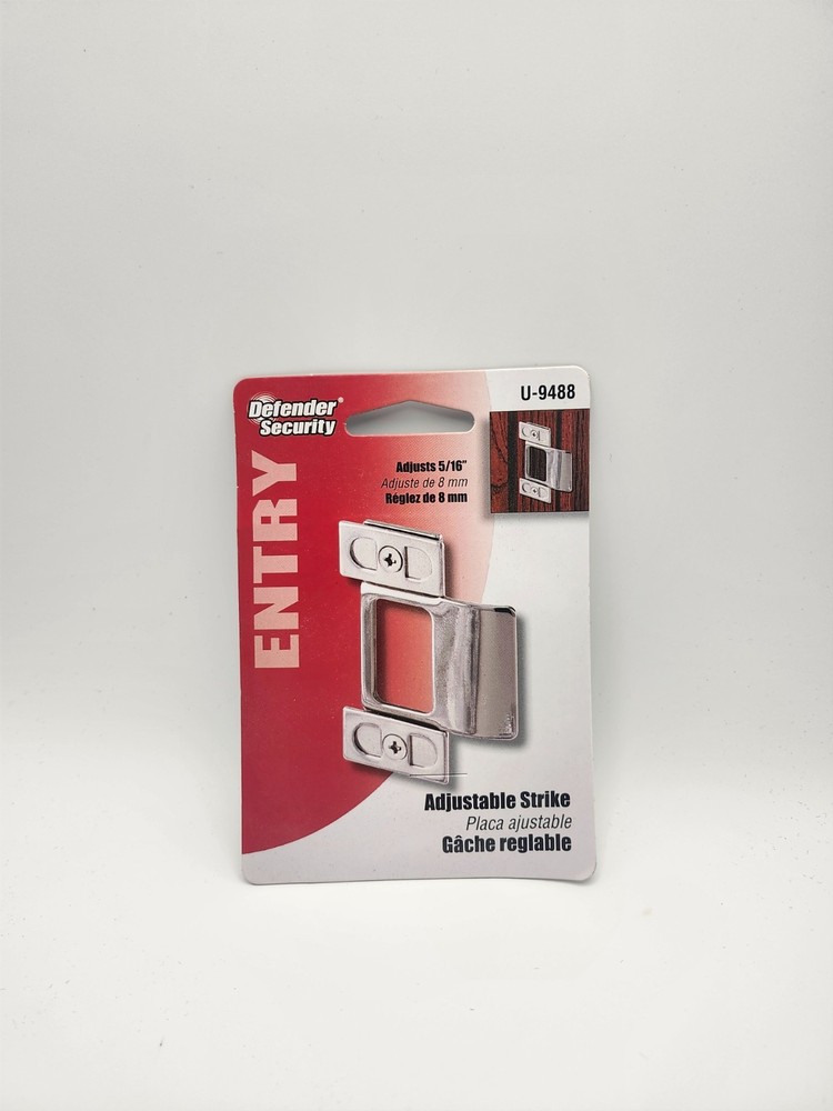 Adjustable Door Strike, 2 Piece, Chrome Plated