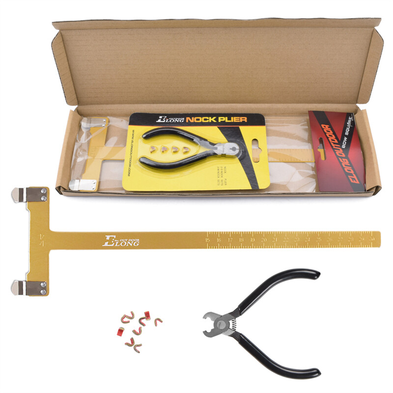 Bow String Nocking Buckle Plier BowString Nock +Bow T Square Measure Tool Gold