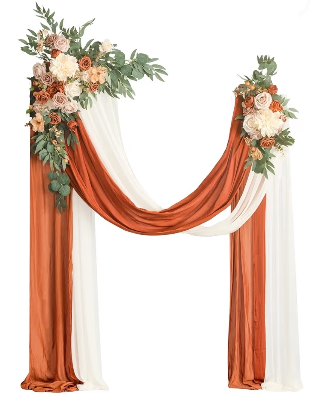 Ling's Moment Burnt Orange Artificial Wedding Arch Flowers Kit Pack of 4