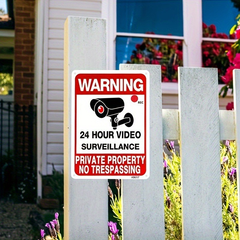 2-Pack Warning Security Cameras In Use Sign Video Surveillance Sticker Signs
