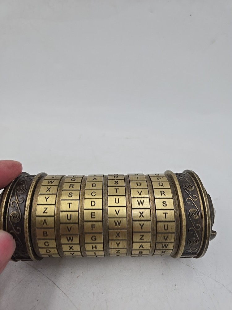 Da Vinci Code Cryptex Lock Box Puzzle Brass Romantic Annversary/Birthday Gift