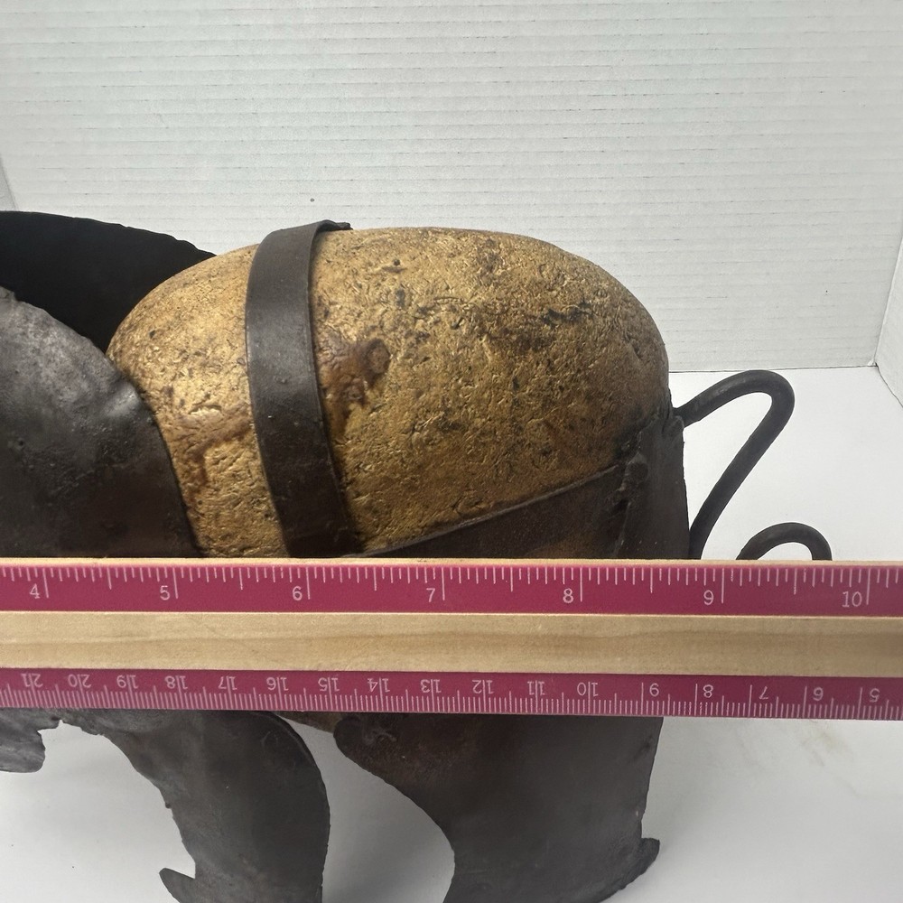 Antique Folk Art Solid Iron Elephant Stone Core Weight Doorstop Blacksmith