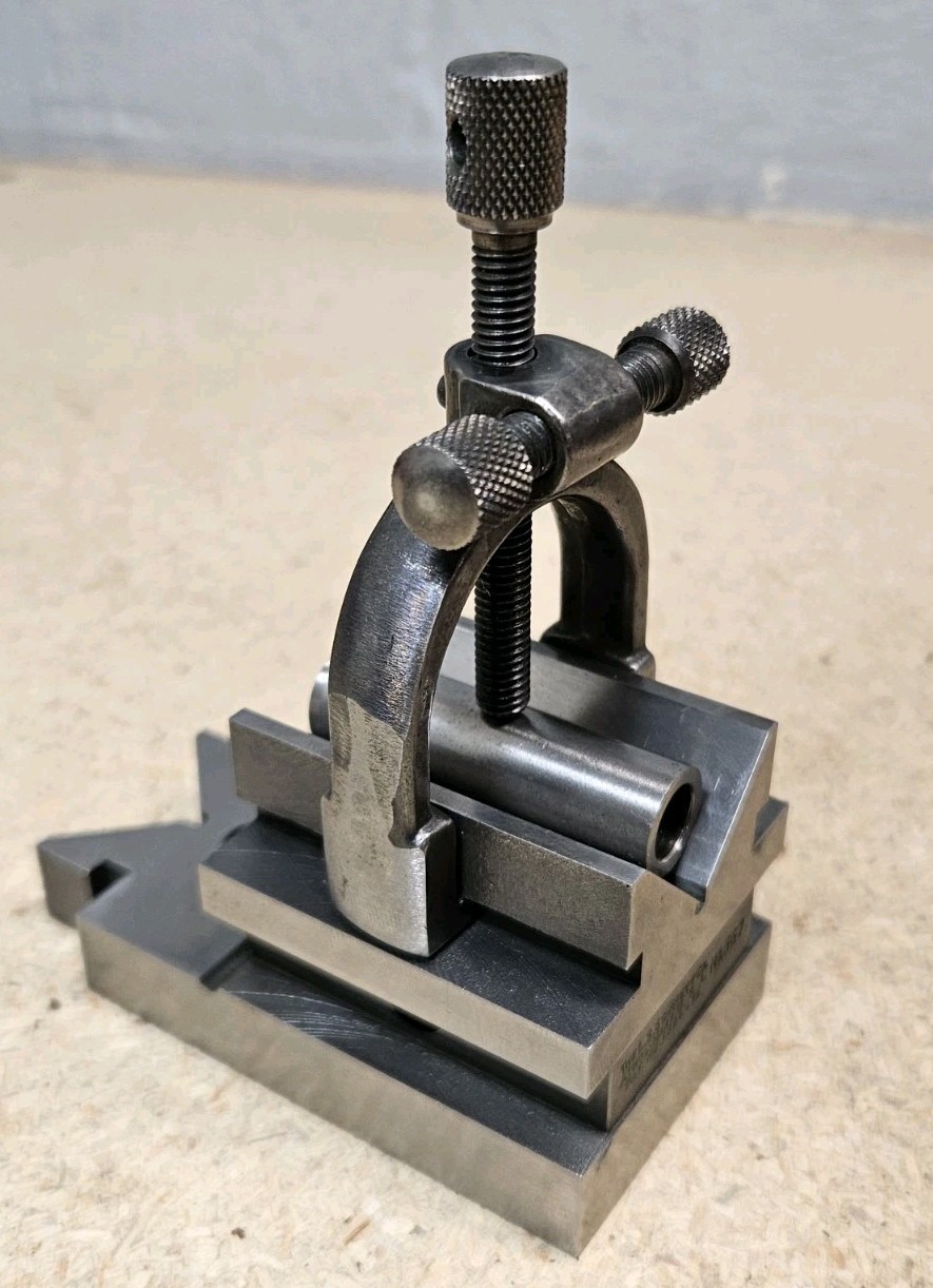 Starrett No. 567 Hardened V-Block with clamp - Made in the U.S.A.