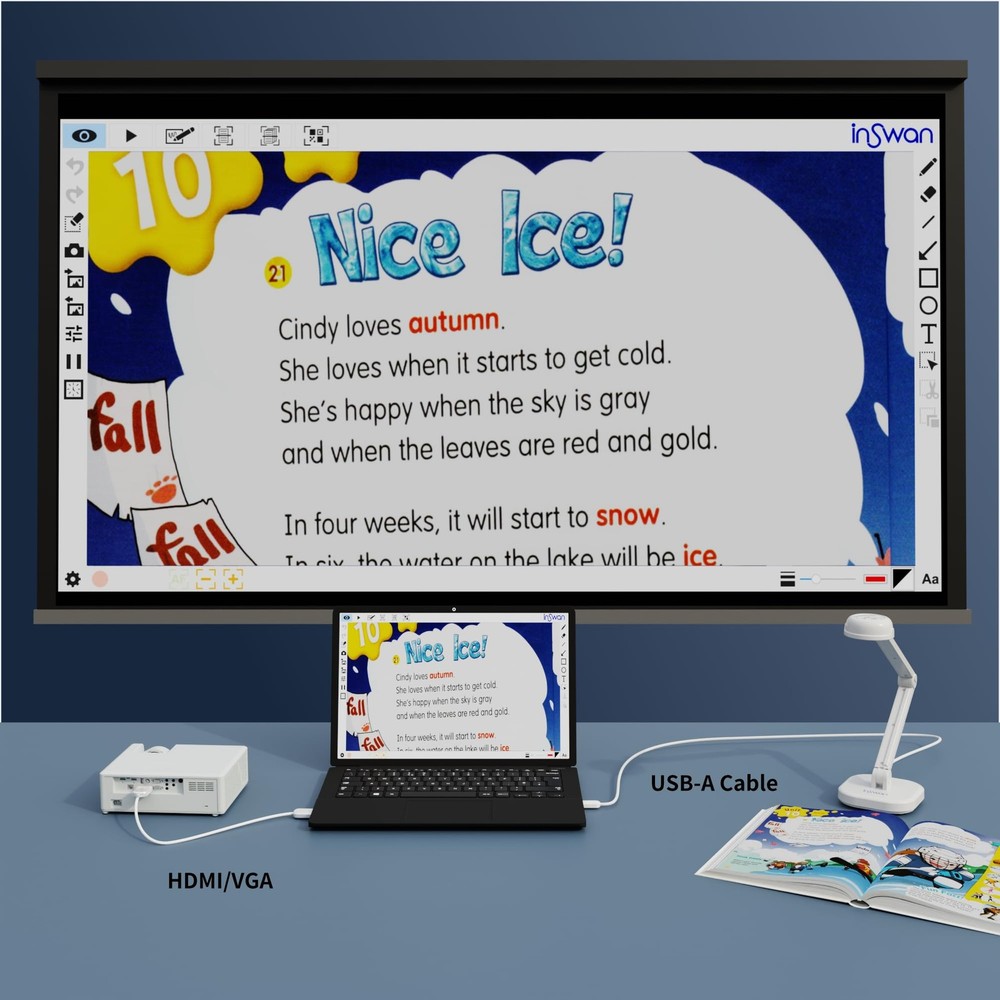 INS-1 Classic USB Document Camera/Webcam – 8MP, Auto Focus, LED, Mic, Perfect...