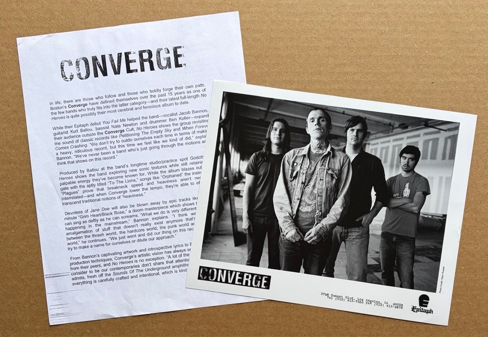 Converge - No Heroes RARE press kit '06