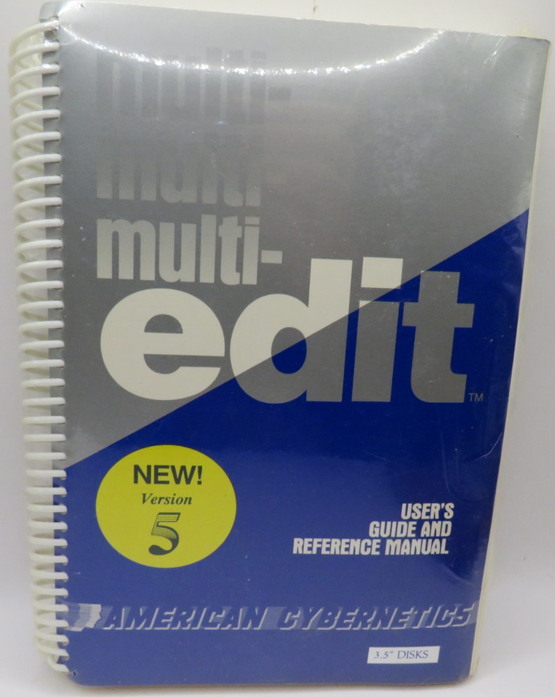 New - American Cybernetics Multi-Edit Ver 5 Users/Reference Manual + 3.5" Disks