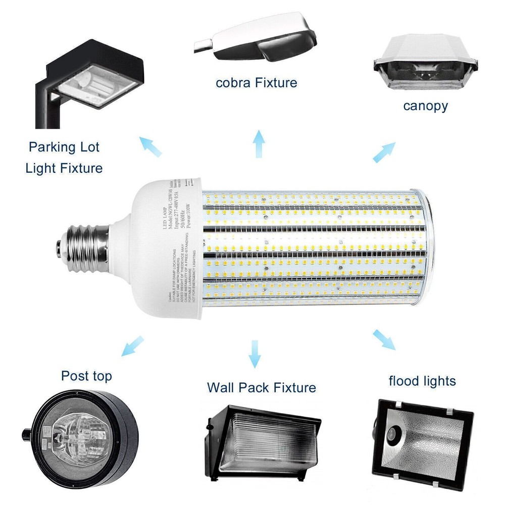 2-Pack 100Watt LED Corn Light AC480V E39 Base For Garage Factory Workshop Bulb