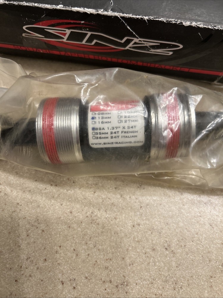 Sinz Square Taper Bottom Bracket 113mm Black