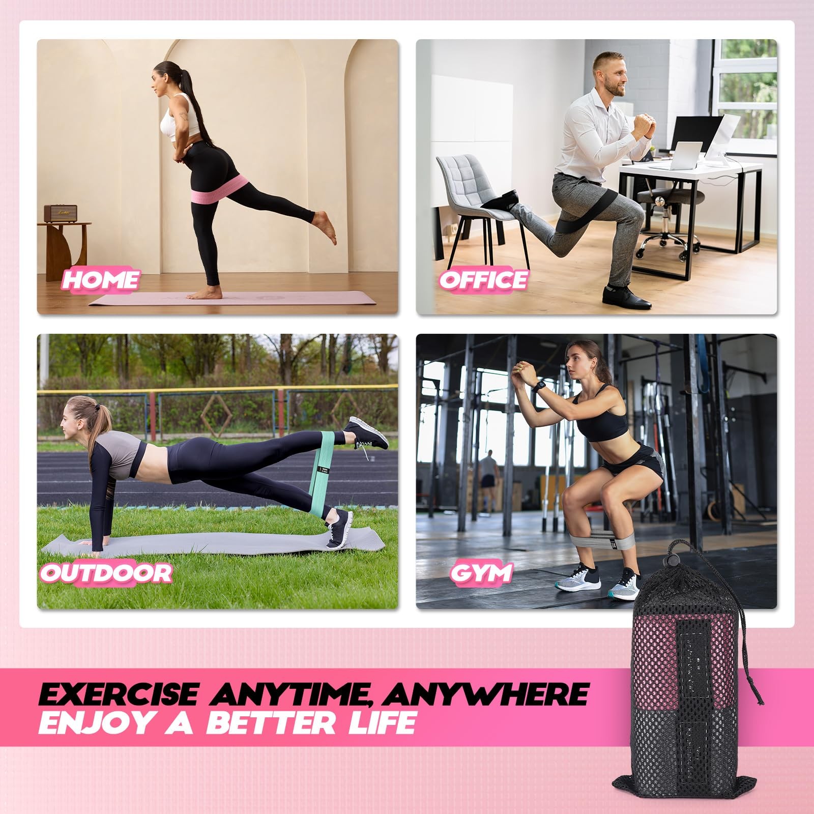 Resistance Bands for Working Out with Guide, 4 Workout Bands for Women & Men,...