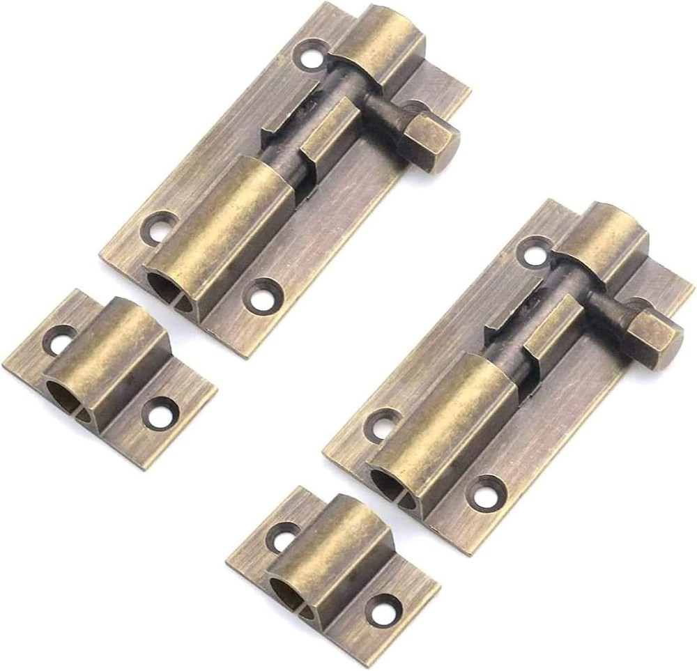 Solid Brass Gate Latch 2-Pack - Antique Bronze, Weatherproof Design