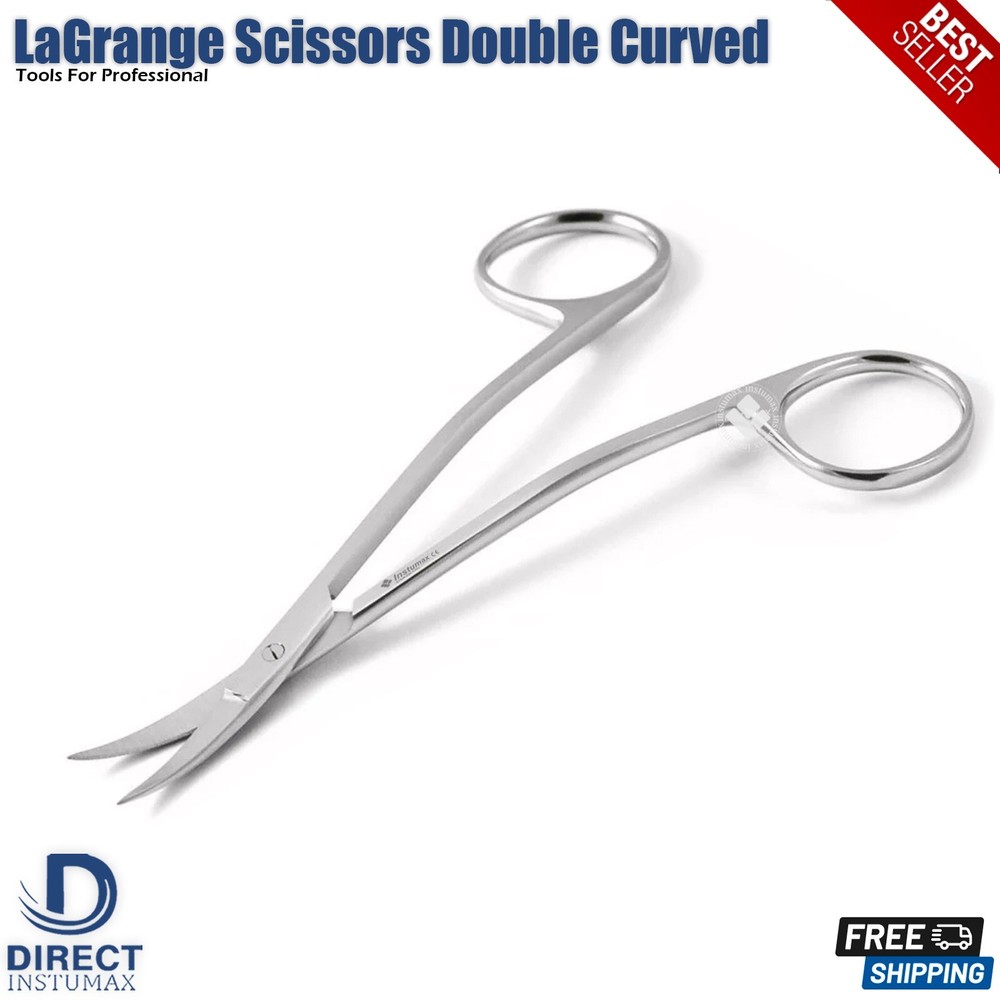 Dental LaGrange Scissors Tissue Trimming Suture Veterinary Shears Double Curved