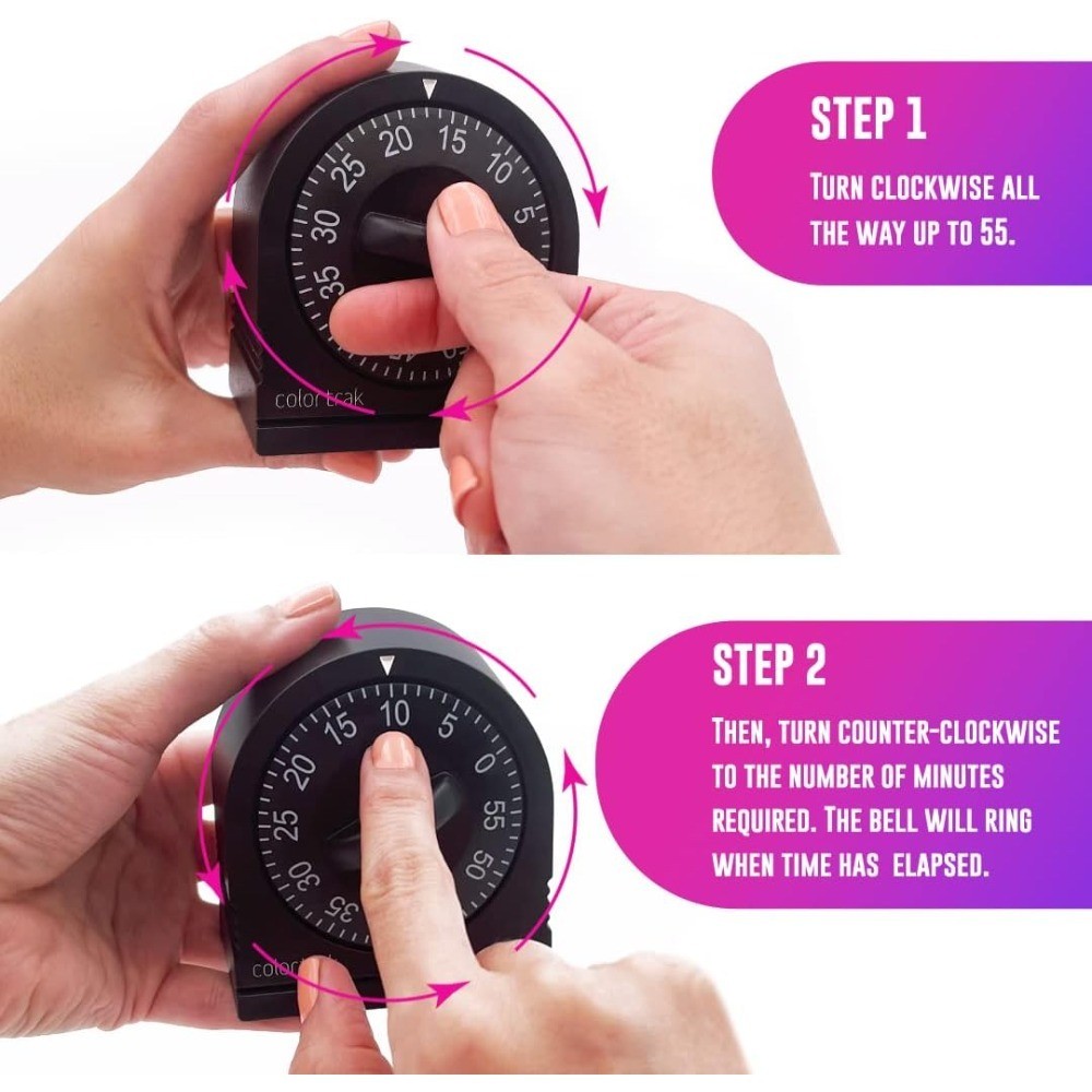 Mechanical Wind Up Kitchen Timer 60 Minute Countdown Timer for Cooking Baking