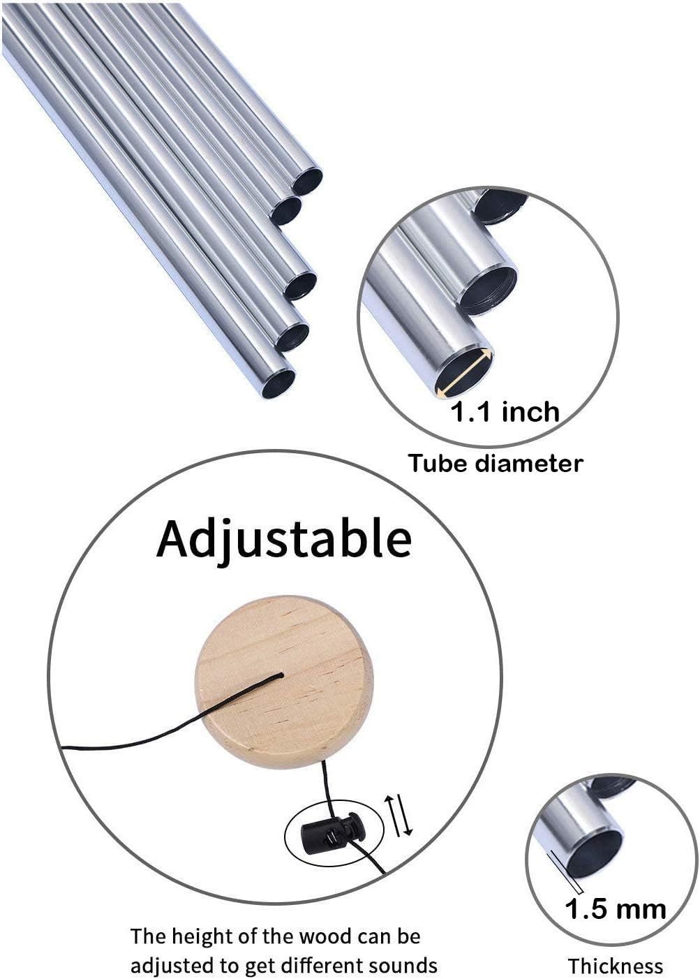 5' Big Extra Large 57" Wind Chime Deep Tone Tuned Resonant Bass Sound Church Win