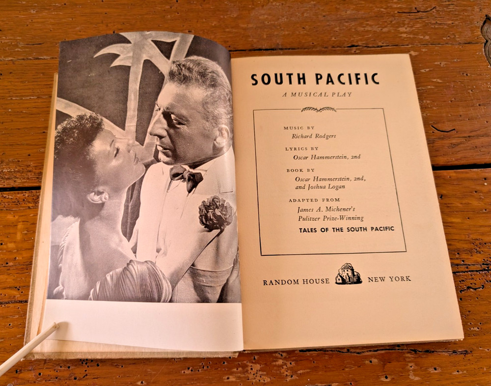 Original 1949 SOUTH PACIFIC Musical Play Script Random House HC