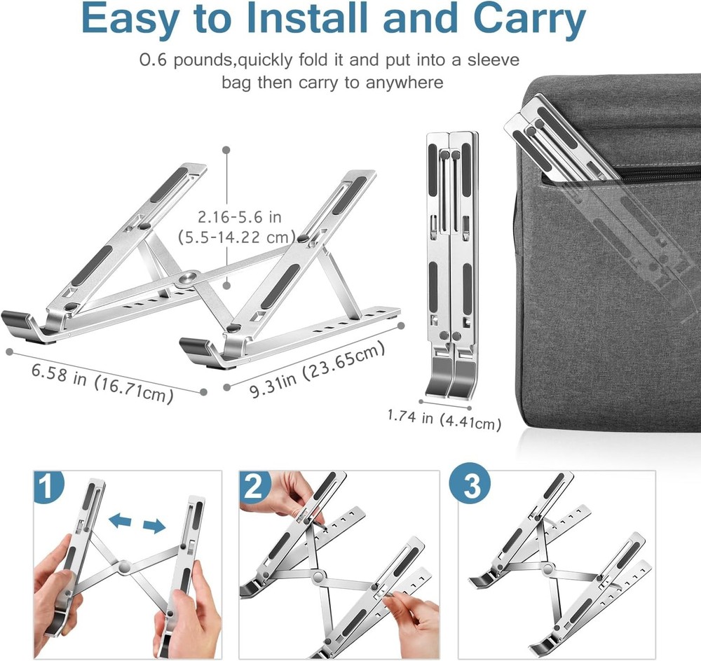 Adjustable Aluminum Laptop Stand Foldable