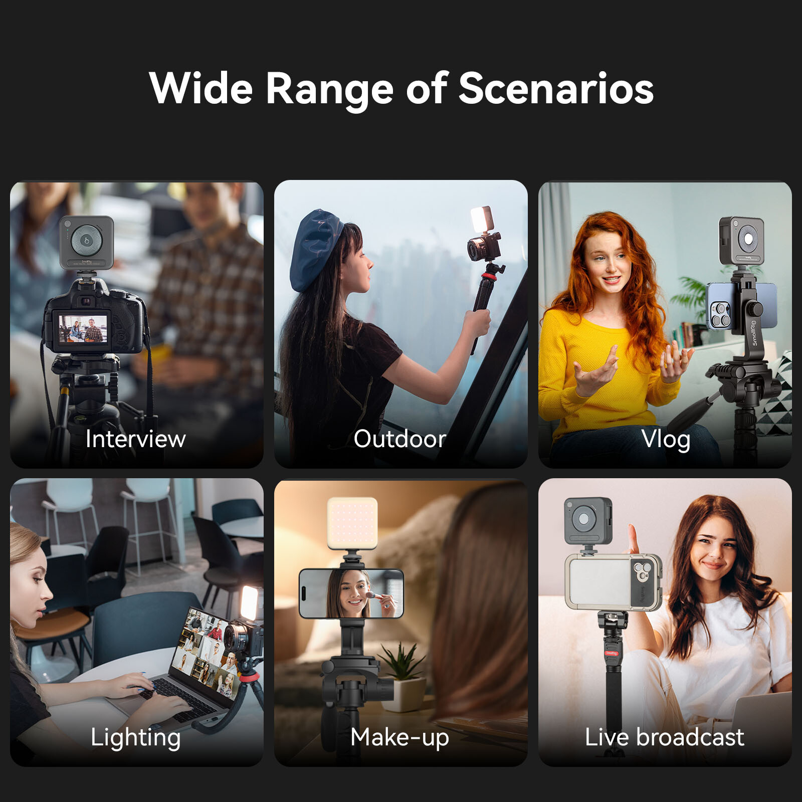 SmallRig P96 LED Video Light 2200mAh 2700-6500K Mini Vlog Camera / Phone Light