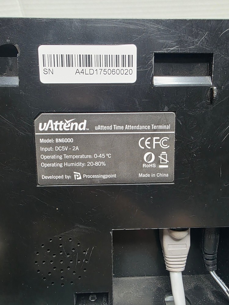 uAttend BN6000 Biometric Timeclock - Black