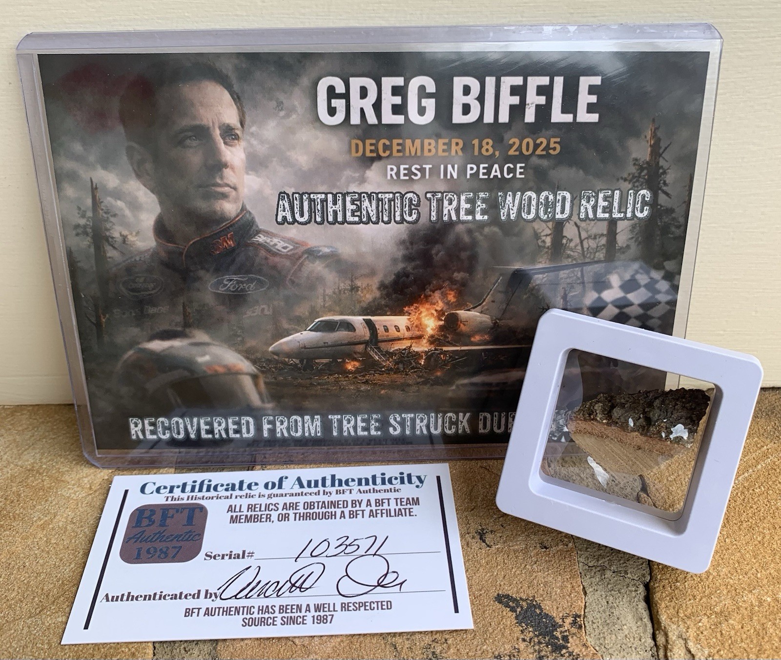 Recovered Impact Tree Fragment — December 2025 Plane Crash (Greg Biffle)