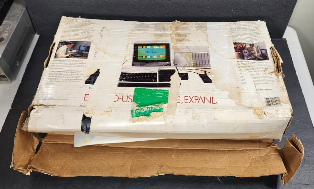 Texas Instruments TI-99/4A Home Computer Original Box W/Power Supply. Untested.