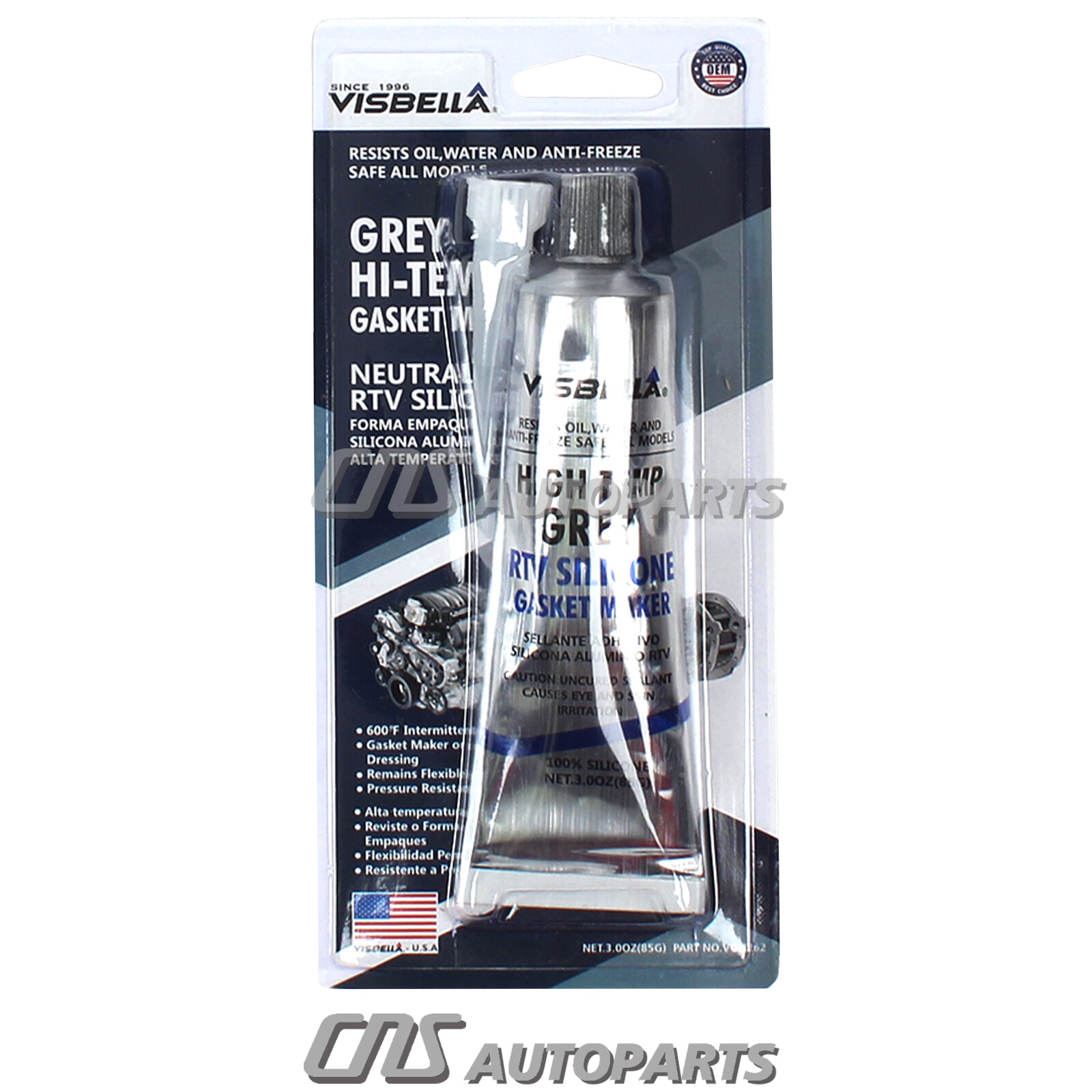 12 pcs High-Temp Grey RTV Silicone Gasket Maker VISBELLA Sealant for Valve cover