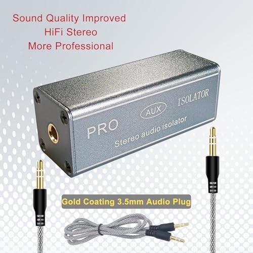 3.5mm Noise Filter Pro Hum Eliminator Ground Loop Isolator (No Silver-Gray